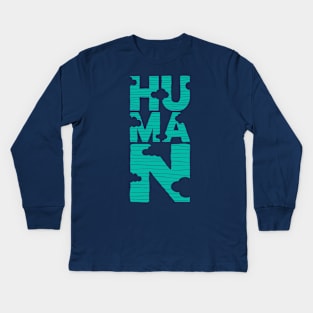 Human (marrs green) Kids Long Sleeve T-Shirt